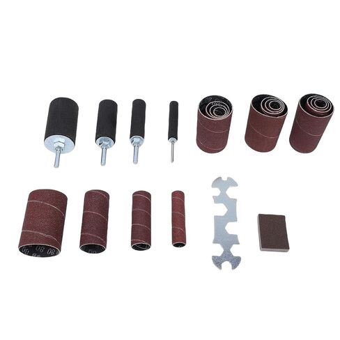 AMONIDA Drill Press Sanding Drum Kit, Universal 4 Size Sanding Drums, 80 120 Grit Spindle Sander Alumina Sleeves, Ideal for Rotary Tools Drill Press & Woodworking in Kuwait