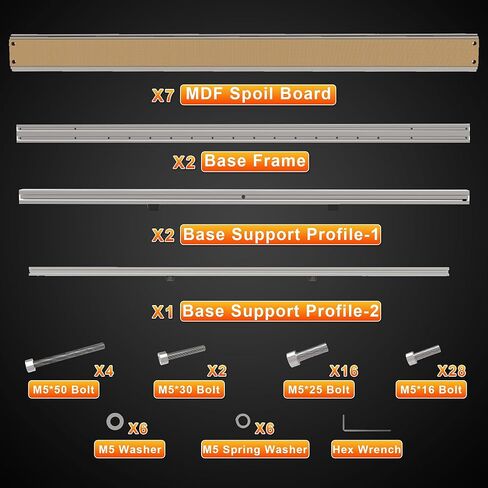 طاولة عمل FoxAlien T-slot Hybrid Spoilboard لآلة CNC ذات النواة XE-Ultra Core، مجموعة إطار قاعدة من الألومنيوم Uipgrade لقطع الأعمال الخشبية in Kuwait