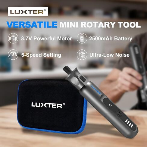 مجموعة أدوات دوارة لاسلكية صغيرة من LUXTER 3.7 فولت، 20000 دورة في الدقيقة، مجموعة أدوات دريمل ذات 5 سرعات متغيرة مع 70 ملحقًا، أداة دوارة للحرف اليدوية، النقش، الصنفرة، التلميع، القطع، التشذيب، الحفر in Kuwait
