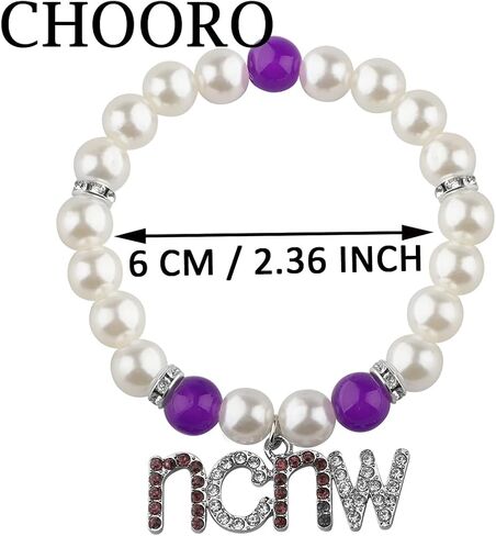 CHOORO Purple and White Beads Bracelet Sisterhood Sorority Jewelry for Women in Saudi Arabia
