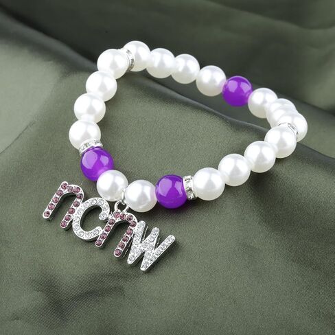 CHOORO Purple and White Beads Bracelet Sisterhood Sorority Jewelry for Women in Saudi Arabia