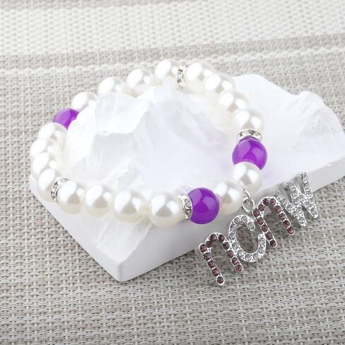 CHOORO Purple and White Beads Bracelet Sisterhood Sorority Jewelry for Women in Saudi Arabia