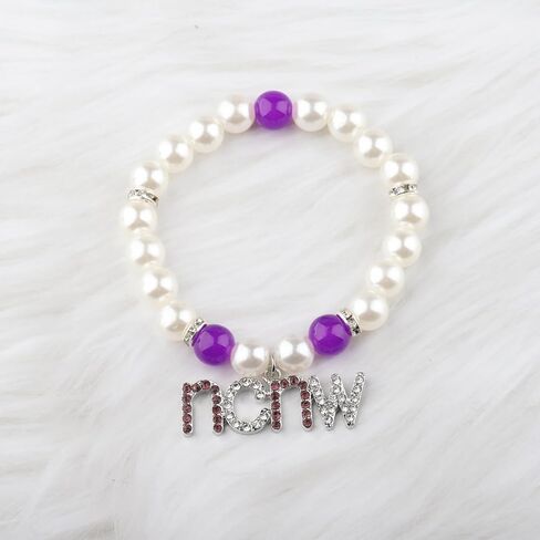 CHOORO Purple and White Beads Bracelet Sisterhood Sorority Jewelry for Women in Saudi Arabia