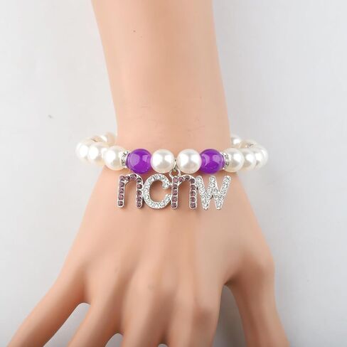 CHOORO Purple and White Beads Bracelet Sisterhood Sorority Jewelry for Women in Saudi Arabia