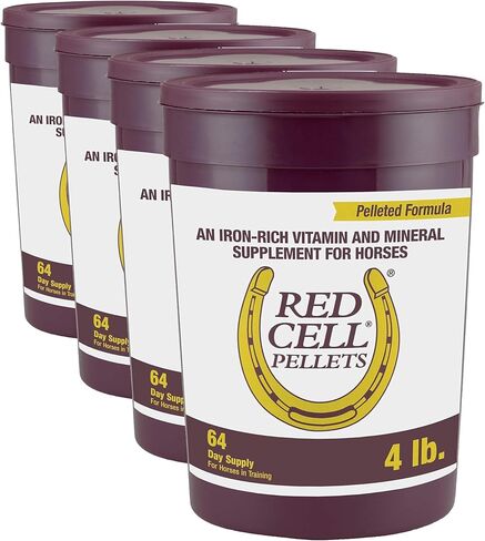 Farnam Horse Health Red Cell Pellets, Vitamin-Iron-Mineral Supplement for Horses, Helps Fill Important Nutritional Gaps in Horse's Diet, 4 lbs., 64-Day Supply in Saudi Arabia