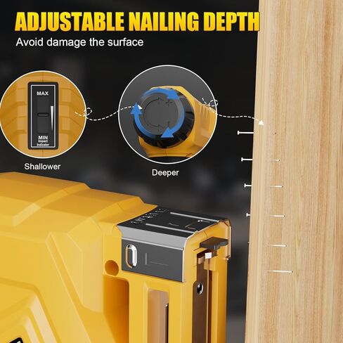 21V Cordless Nail Gun - 18 Gauge 3-in-1 Electric Brad Nailer with 2 x 2.0Ah Batteries & Charger & 1000x18GA Nails & 1000xT50 Staples & 1000x1014J Staples for DIY Home Projects & Wood Working in Kuwait