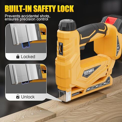 21V Cordless Nail Gun - 18 Gauge 3-in-1 Electric Brad Nailer with 2 x 2.0Ah Batteries & Charger & 1000x18GA Nails & 1000xT50 Staples & 1000x1014J Staples for DIY Home Projects & Wood Working in Kuwait