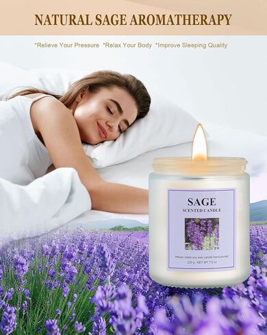 مجموعة شموع معطرة باللافندر والسترونيلا والمسك الأبيض | شموع عطرية طويلة الأمد بوزن 30 أونصة و200 ساعة للمنزل وغرفة النوم واليوجا والهدايا (4 عبوات) in Kuwait
