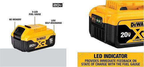 بطارية DEWALT 20V MAX XR Premium 5.0Ah (عبوة من بطاريات MAX XR 20V 5Ah) in Kuwait
