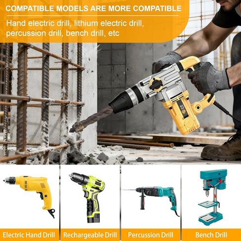 10Pcs Four Blade Serrated Eccentric Drill Bits, High-Strength Eccentric Twist Drill Bits Set, Four Flute Serrated Eccentric Drill Bits for Steel Metal Wood Tile Brick Glass (5/5/6/6/6/6/8/8/10/12mm) in Saudi Arabia