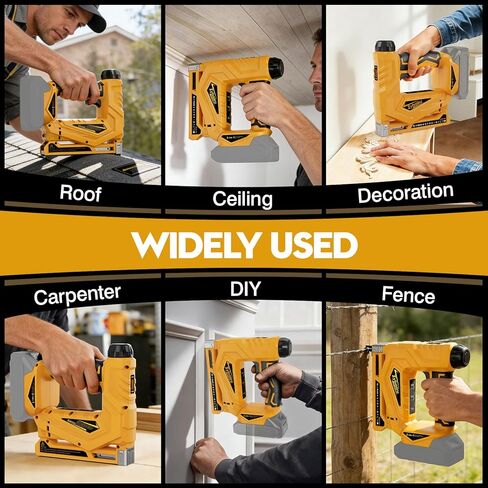3-In-1 Cordless Nail Gun - Compatible with DEWALT 20V Battery - 18 GA Electric Brad Nailer with 1000 x 18GA Nails & 1000 x T50 Staples & 1000 x 1014J Staples for Wood & Home DIY (No Battery) in Kuwait