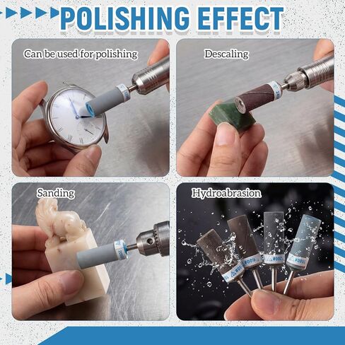 36 Pcs Sanding Drums Kit with 1/8" Shank for Rotary Tools Accessories, 180/240/320/400/600/800/1000/1200/1500/2000/2500/3000 Grits for Metal Rust Removal Stone Grinding Jade Polishing in Kuwait