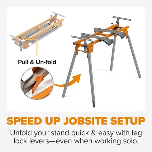 BORA Portable Miter Saw Stand 2nd Generation - Quick release Tool Mount - 114 Inches of Material Support - Universal Folding Compound Mitre Saw Stand fits Dewalt, Milwaukee, Ridgid, Bosch Chop Saws PM-4020 in Kuwait