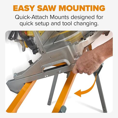 BORA Portable Miter Saw Stand 2nd Generation - Quick release Tool Mount - 114 Inches of Material Support - Universal Folding Compound Mitre Saw Stand fits Dewalt, Milwaukee, Ridgid, Bosch Chop Saws PM-4020 in Kuwait