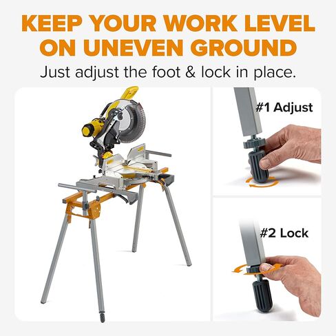 BORA Portable Miter Saw Stand 2nd Generation - Quick release Tool Mount - 114 Inches of Material Support - Universal Folding Compound Mitre Saw Stand fits Dewalt, Milwaukee, Ridgid, Bosch Chop Saws PM-4020 in Kuwait