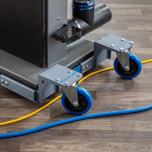 قاعدة أدوات متنقلة لجميع التضاريس من Rockler مزودة بعجلات يوريثان مقاس 5 بوصات - قاعدة دوارة قابلة للتعديل بسعة 1000 رطل لمنشار الطاولة، المنشار الحزامي - حامل أدوات عالمي بعجلات لمعدات المتاجر مقاس 18 بوصة - 28 بوصة in Kuwait