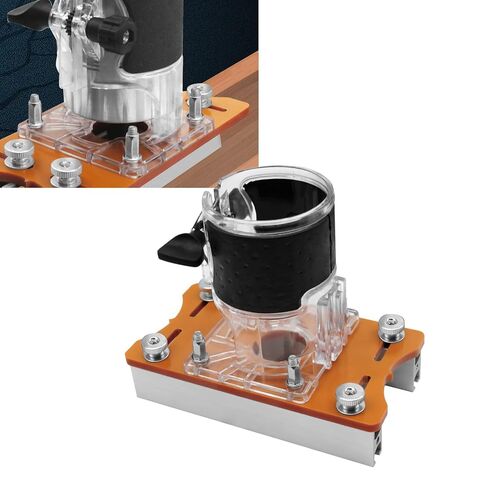 Wood Trimmer Router Base, Router Slotting Bracket for Inside Diameter 65mm Trimming Machine, 2 in 1 Compact Palm Base with 0 to 5cm Thickness Range for Carbinet Closet Furniture in Kuwait