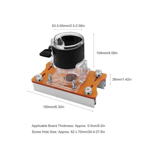Wood Trimmer Router Base, Router Slotting Bracket for Inside Diameter 65mm Trimming Machine, 2 in 1 Compact Palm Base with 0 to 5cm Thickness Range for Carbinet Closet Furniture in Kuwait