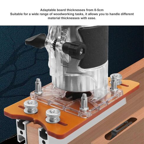 Wood Trimmer Router Base, Router Slotting Bracket for Inside Diameter 65mm Trimming Machine, 2 in 1 Compact Palm Base with 0 to 5cm Thickness Range for Carbinet Closet Furniture in Kuwait