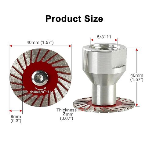 40mm Diamond Saw Blade & Sanding Disc Set with Removable Flange (5/8-11 Thread) – Ideal for Beveling, Carving, and Lettering on Granite, Marble, and Tombstones – Versatile Stone Processing Tools(5pcs) in Kuwait