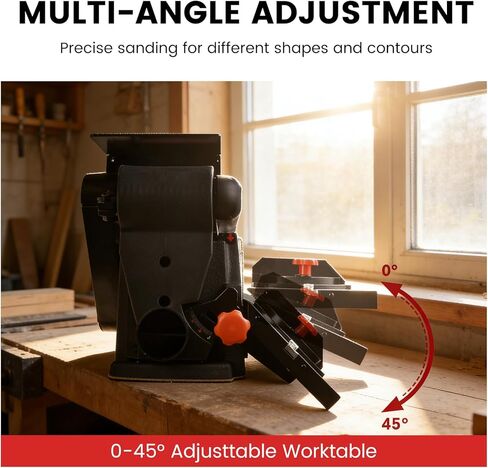 ماكينة صنفرة قرص وحزام FINDBUYTOOL، ماكينة صنفرة على سطح الطاولة 4.3A مع طاولة حزام 4-1/2 بوصة عرض × 11 بوصة طول وطاولة قرص 10 بوصة عرض × 12 بوصة طول، ماكينة صنفرة قرص حزام قابلة للتعديل للصنفرة، الأعمال الخشبية DIY، شحذ المعادن والسكاكين in Kuwait