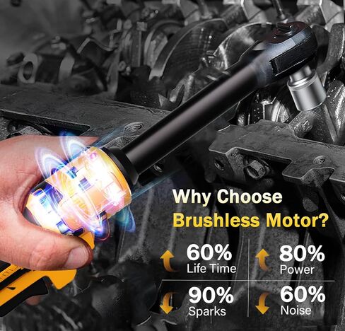 مفتاح ربط بسقاطة لاسلكي مقاس 3/8 بوصة متوافق مع بطاريات Dewalt 20V MAX (بدون بطارية) مفتاح ربط بسقاطة كهربائي ممتد مقاس 6.3 بوصة مع حقيبة LED وحقيبة أدوات و9 مقابس ومحولات وشريط تمديد 3 بوصة in Kuwait