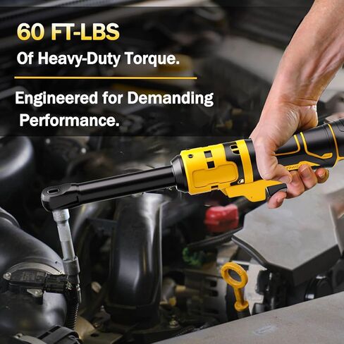 مفتاح ربط بسقاطة لاسلكي مقاس 3/8 بوصة متوافق مع بطاريات Dewalt 20V MAX (بدون بطارية) مفتاح ربط بسقاطة كهربائي ممتد مقاس 6.3 بوصة مع حقيبة LED وحقيبة أدوات و9 مقابس ومحولات وشريط تمديد 3 بوصة in Kuwait