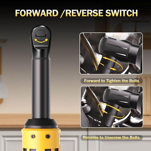 مفتاح ربط بسقاطة لاسلكي مقاس 3/8 بوصة متوافق مع بطاريات Dewalt 20V MAX (بدون بطارية) مفتاح ربط بسقاطة كهربائي ممتد مقاس 6.3 بوصة مع حقيبة LED وحقيبة أدوات و9 مقابس ومحولات وشريط تمديد 3 بوصة in Kuwait