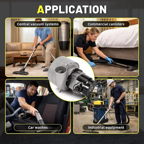 117123-00 240V Cleaner Vacuum Motor Compatible with AirVac AstroVac Beam Various Central Vacuum Systems, with Two Carbon Brushes & Gasket in Kuwait