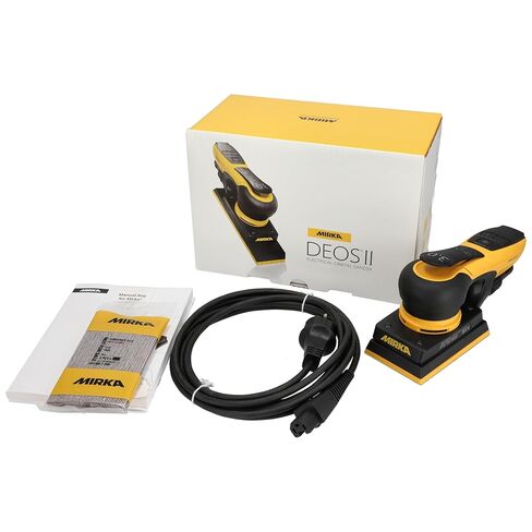Mirka DEOS II 353X 3" x 5" Electric Orbital Sander for Woodworking & Painting – Precision 3.0 mm Orbit, 5,000–10,000 RPM Variable Speed, Low-Profile Design, Vacuum Ready, Bluetooth-Enabled in Kuwait