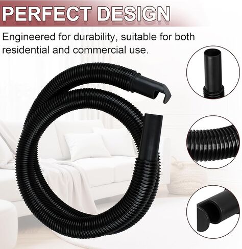 9196300 خرطوم مكنسة رطب/جاف مرن، بديل فينيل متين مقاس 1.25 بوصة × 4 أقدام للمكانس الكهربائية Shop-Vac in Kuwait