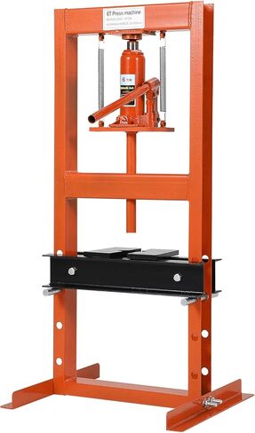 20-Ton Hydraulic Shop Press, H-Frame Pneumatic Benchtop Hydraulic Shop Press with 2 Press Plates, Adjustable Height for Garage, Workshop, Orange in Kuwait