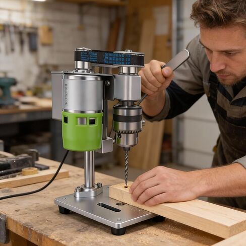 Compact Benchtop Drill Press, Rear-Mounted 795 High-Torque Motor, Mini Precision Bench Drilling Machine for DIY, Woodworking, Jewelry Making & Crafts, B10 Chuck in Kuwait