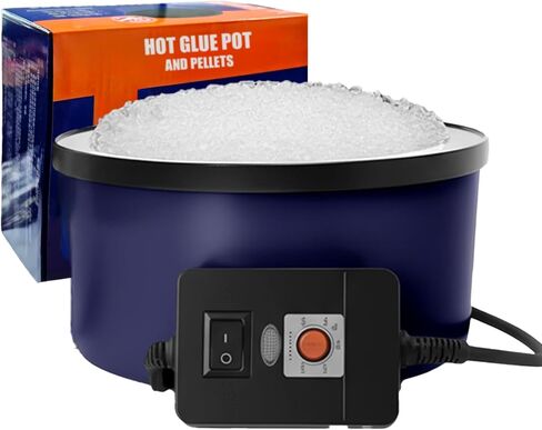 Electric Glue Pot for Crafts with 1lb Pellets, 225-400°F Adjustable Temperature, 160ml Hot Pot, 5-1/4" Diameter, 1" Depth-Fits Sticks and Glue Pellets - Great for Crafts, DIY Projects Pellets in Kuwait