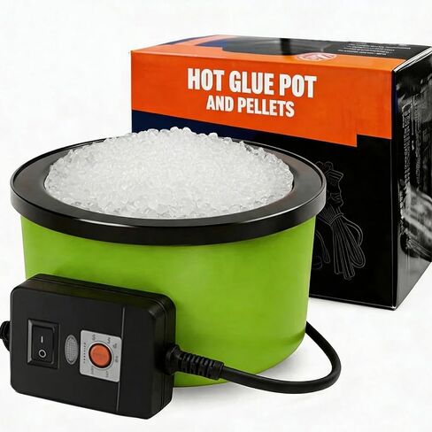 Electric Glue Pot for Crafts with 1lb Pellets, 225-400°F Adjustable Temperature, 160ml Hot Pot, 5-1/4" Diameter, 1" Depth-Fits Sticks and Glue Pellets - Great for Crafts, DIY Projects Pellets in Saudi Arabia