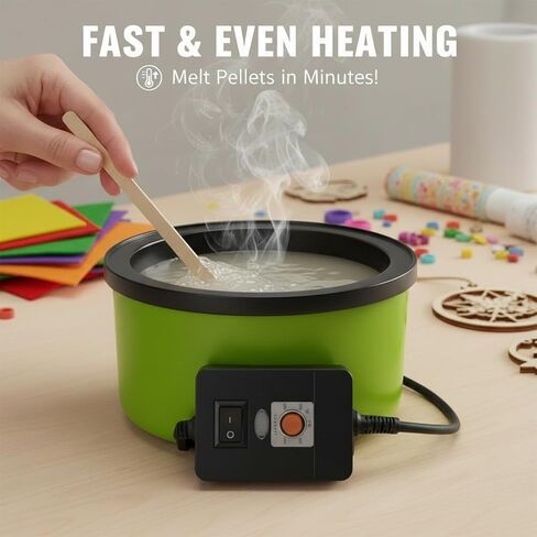 Electric Glue Pot for Crafts with 1lb Pellets, 225-400°F Adjustable Temperature, 160ml Hot Pot, 5-1/4" Diameter, 1" Depth-Fits Sticks and Glue Pellets - Great for Crafts, DIY Projects Pellets in Saudi Arabia