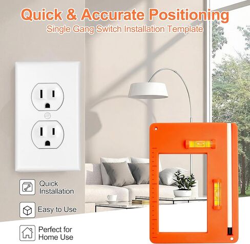 Low Voltage Mounting Bracket Template Resizer Tool, Drywall Outlet Marker Mounting Plate for Single & Double Gang Low Voltage Box in Kuwait