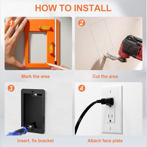 Low Voltage Mounting Bracket Template Resizer Tool, Drywall Outlet Marker Mounting Plate for Single & Double Gang Low Voltage Box in Kuwait