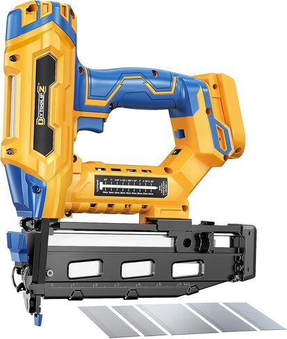 Cordless 16GA Finish Nailer Compatible with Dewalt Battery, 3/4 to 2-1/2 Inch Straight Power Motor Tool 20V,Tool-Free Adjustment, Dual Firing Modes Brad Nail Gun for Finish Work, Tool Only, 5.7LBS in Kuwait