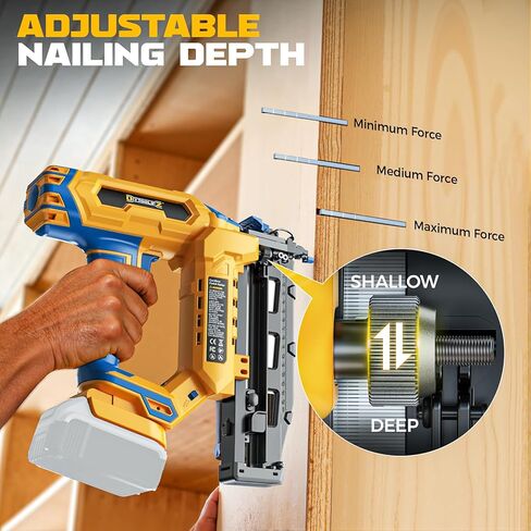 Cordless 16GA Finish Nailer Compatible with Dewalt Battery, 3/4 to 2-1/2 Inch Straight Power Motor Tool 20V,Tool-Free Adjustment, Dual Firing Modes Brad Nail Gun for Finish Work, Tool Only, 5.7LBS in Kuwait