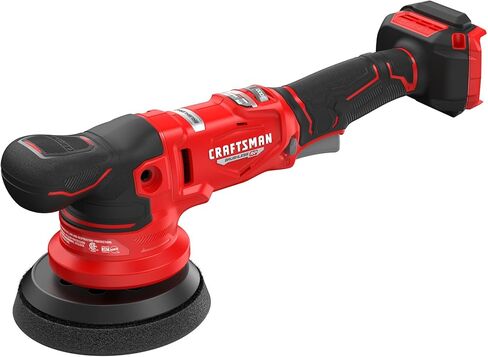 CRAFTSMAN 5 بوصة. ملمع عازل مزدوج الحركة، V20 ملمع مداري لاسلكي بدون فرشاة مع مقبض جانبي، 9 سرعات، ما يصل إلى 6000 OPM، أداة فقط (CMCE150B) in Kuwait