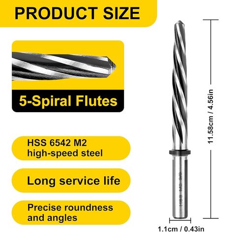 M2 HSS Bridge Construction Reamer Tool Set Spiral Flute Straight Shank Chucking for Metal Alignment Automotive Industrial Applications in Kuwait