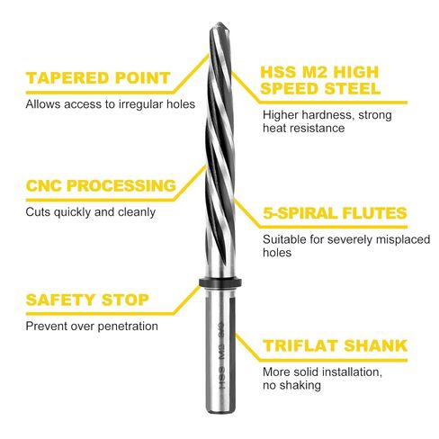 M2 HSS Bridge Construction Reamer Tool Set Spiral Flute Straight Shank Chucking for Metal Alignment Automotive Industrial Applications in Kuwait