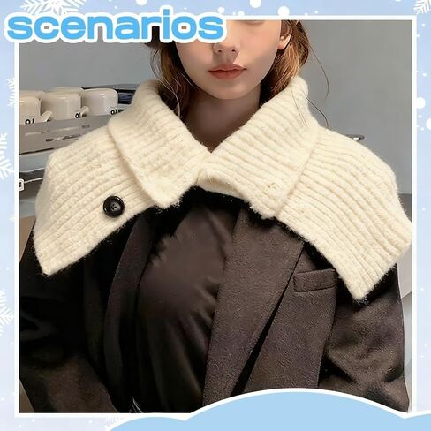 Winter Knitted Scarf With Button Fashion Neck Gaiter Shawl for Walking Outdoor Neck Scarf Protections for Women Friends in Saudi Arabia