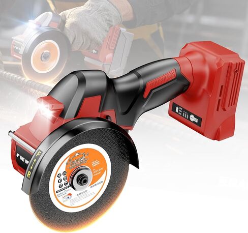 Cordless Cut Off Tool for Mil-waukee 18V Battery, 4" Cut Off Tool 18,000 RPM Brushless Motor with 3 Variable Speed, 7 Blades, Dust Cover, Mini Circular Saw for Cutting Wood, Metal, Plastic(Tool Only) in Saudi Arabia