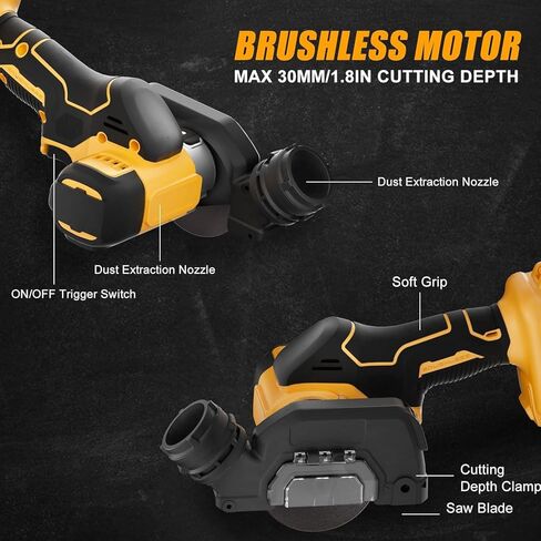 Cordless Cut Off Tool Compatible with Dewalt 20V Battery, Brushless Rotorazer Saw, DEROLT Compact Tile Cutter 10,000RPM, 5 Saw 3" Blades for Wood, Metal, Tile and Plastic (Bare Tool Only) in Kuwait