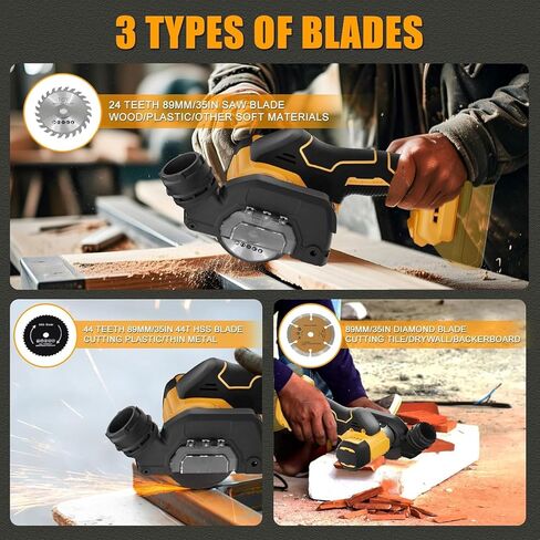 Cordless Cut Off Tool Compatible with Dewalt 20V Battery, Brushless Rotorazer Saw, DEROLT Compact Tile Cutter 10,000RPM, 5 Saw 3" Blades for Wood, Metal, Tile and Plastic (Bare Tool Only) in Kuwait