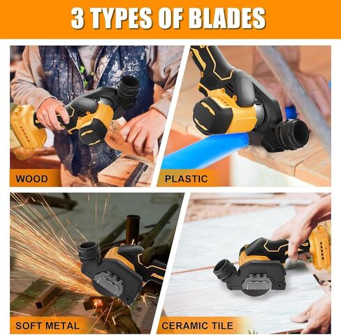 Cordless Cut Off Tool Compatible with Dewalt 20V Battery, Brushless Rotorazer Saw, DEROLT Compact Tile Cutter 10,000RPM, 5 Saw 3" Blades for Wood, Metal, Tile and Plastic (Bare Tool Only) in Kuwait