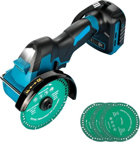 4 inch Cordless Cut Off Tool Compatible with DeWalt 20V(only tool), 18000 RPM Brushless Motor, 4Pcs 4" Circular Saw, 1.2mm Max Blade Thickness for Wood/Metal/Plastic (Fit for De-Walt 20V) in Saudi Arabia