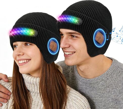 Bluetooth LED Beanie with RGB Light，Built-in Speaker Mic , Stocking Stuffers for Men Adult Women,Christmas Gifts for Mens And Dad in Saudi Arabia